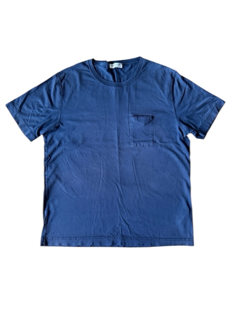 Bottega Veneta 52 Mens Large T Shirt Blue Crew Neck Short Sleeve Cotton